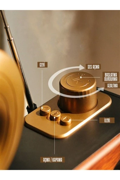 Aksoytekno Retro Gramafon Bluetooth Hoparlör - Resim 3