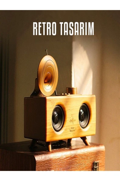 Aksoytekno Retro Gramafon Bluetooth Hoparlör - Resim 2
