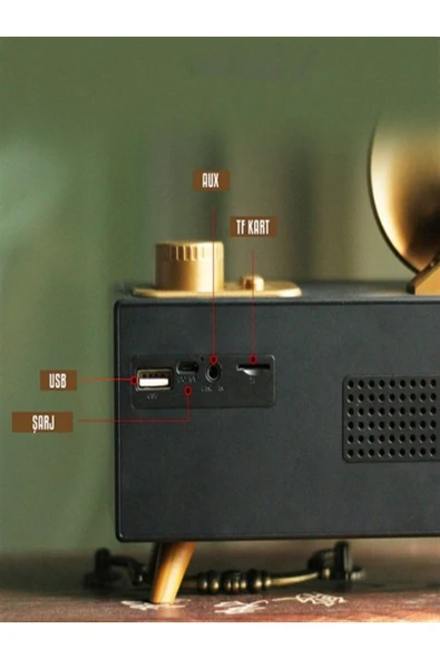 Aksoytekno Retro Gramafon Bluetooth Hoparlör - Resim 4
