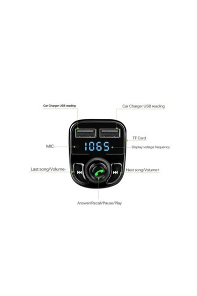 Ricardo Bluetooth Fm Transmitter Car X8 - Resim 3