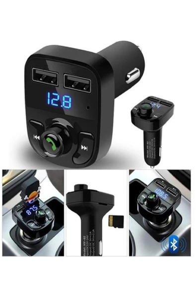 Sarmaşık Ticaret Car X8 Uyumlu Araç Içi Fm Transmitter Bluetooth Usb Mp3 Sd Kart Kiti ürün görseli 1