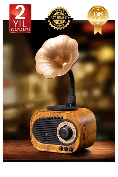 SUMBAT B5 Nostaljik Mini Radyo Gramofon Bluetooth/radyo/usb/sd Speaker ürün görseli 1