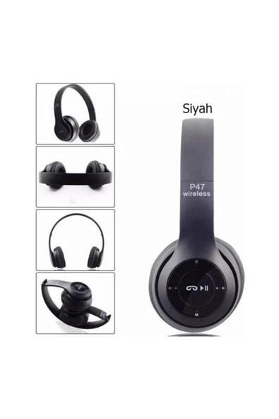 Serreha P47 Kulak Üstü Kablosuz Bluetooth Aux Ve Hafıza Kartı Girişli Kulaklık ürün görseli 1