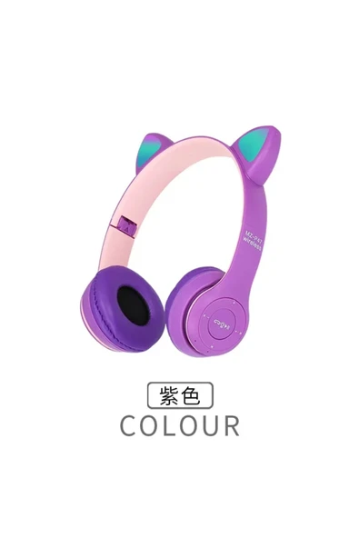 Choice New P47M Cat Ears Luminous Stereo Headset Bluetooth Headset Cute Model Headset Game Headset Music... ürün görseli 1