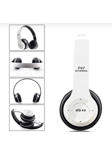 Rich Mark Products Beyaz P47 Kulak Üstü Bluetooth Kulaklık 5.0 ürün görseli 1