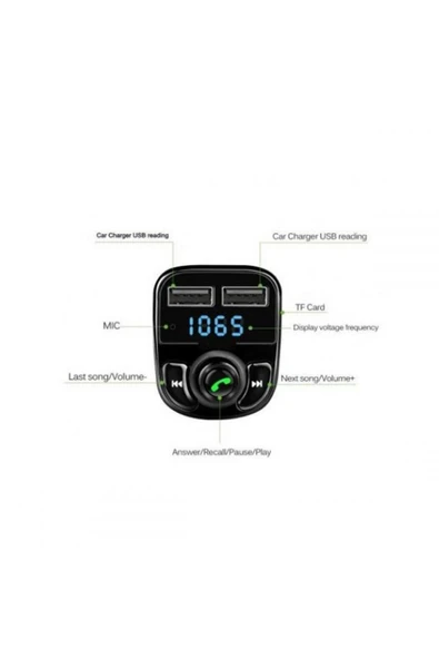 valya Bluetooth Fm Transmitter Car X8 - Resim 3