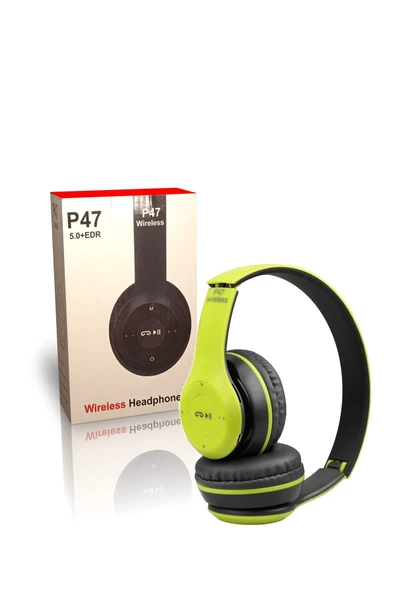 ANADOLU PARS Yeşil P47 Şarjlı Kulaküstü Katlanabilir Bluetooth Kablosuz Kulaklık ürün görseli 1