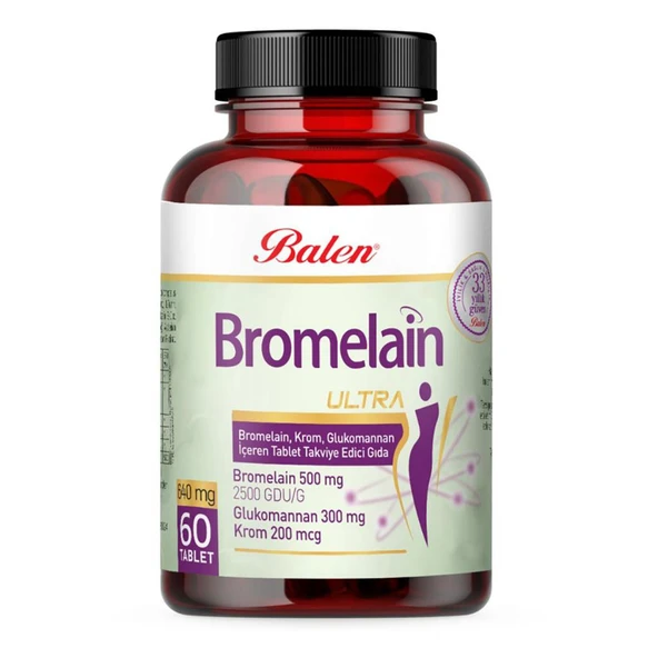Balen Bromelain Ultra Bromelaın, Krom, Glukomannan Tablet 640 Mg 60 ürün görseli 1