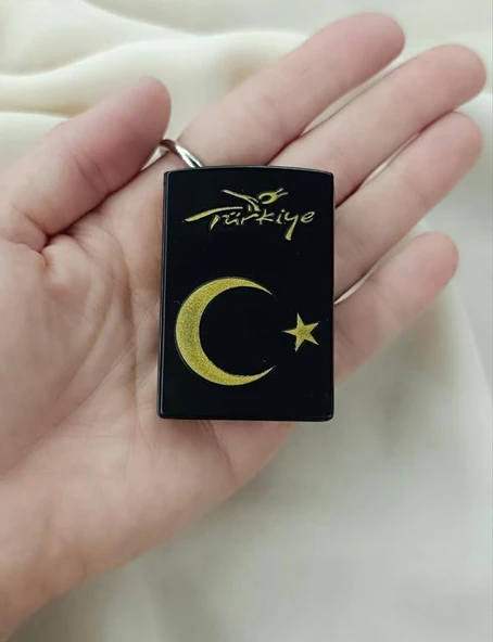 Çakmak Pürmüz Ayarlanabilir Mavi Gazlı Doldurulabilir Ay Yıldız Çakmak ürün görseli 1