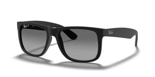Ray-Ban Justin 4165 622/T3 Black-Light Grey Polarize Güneş Gözlüğü ürün görseli 1