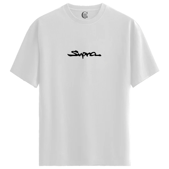 Black Supra - %100 Pamuklu Erkek Beyaz Tişört - Premium Quality ürün görseli 1