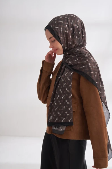 İTHAL VUAL MONOGRAM DESEN ŞAL -10151031 - Resim 2