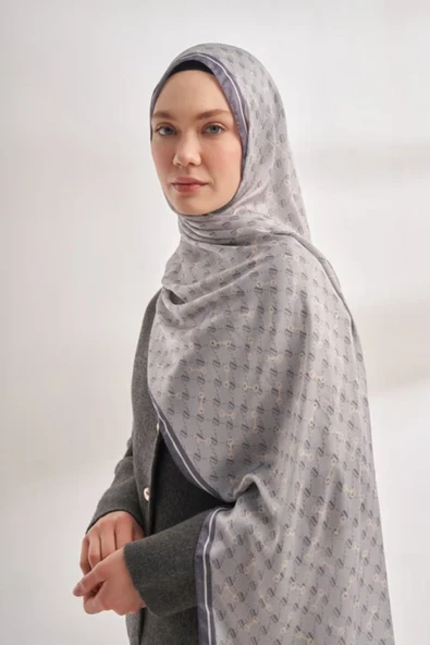 İTHAL VUAL MONOGRAM DESEN ŞAL -52929 - Resim 4