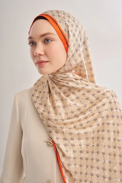 İTHAL VUAL MONOGRAM DESEN ŞAL -52929 - Resim 7
