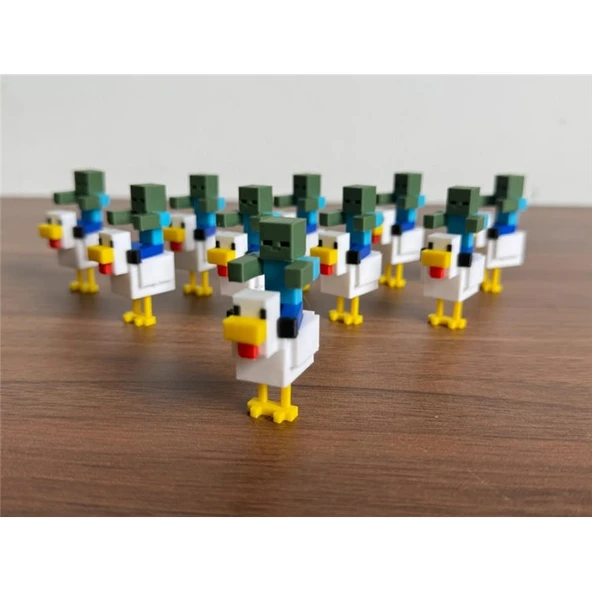 Chicken Jockey Minecraft Mini Figür - Resim 2