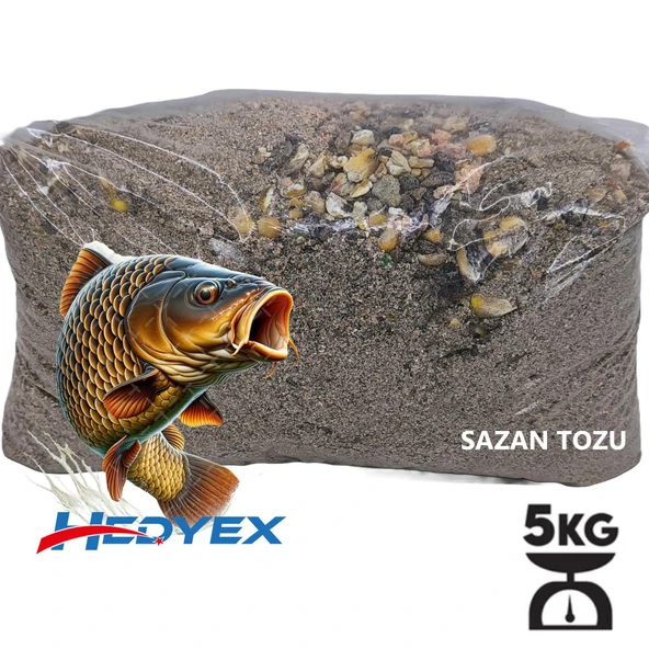 Hedyex 5Kg Sazan Tozu Yüksek Proteinli Özel Katkılı Sazan Alabalık Avı Toz Yem ürün görseli 1