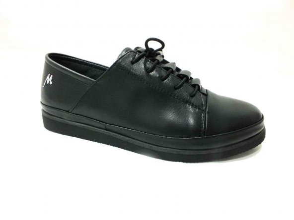 Marine Shoes Hakiki Deri Günlük Kadın Ayakkabı Siyah-Siyah 86 K196 ürün görseli 1