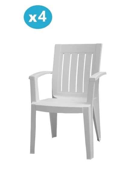 Omnipazar MT-GF175 Cometa Plastik Bahçe Balkon Sandalye 4'lü Set ürün görseli 1