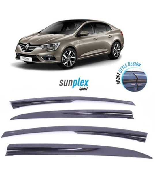 Renault Megane 4 Mugen Cam Rüzgarlığı 2016+ sonrası 4'lü Sunplex ürün görseli 1