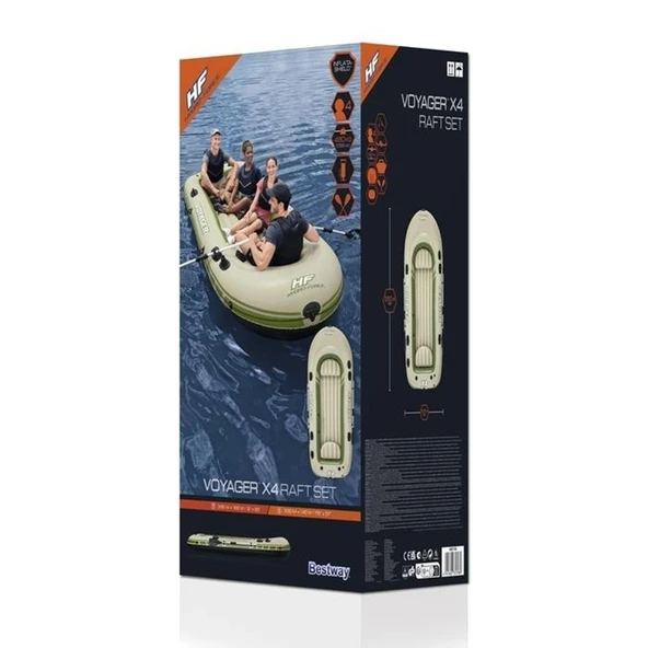 Bestway Hydro-Force Voyager X4 Raft Şişme Bot Set - Resim 3