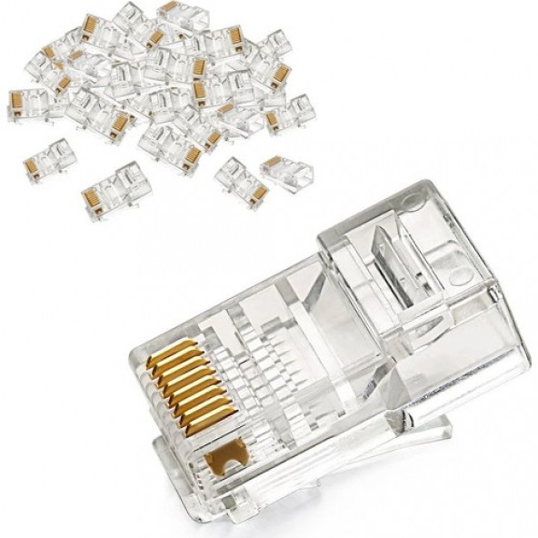 Cat 5 RJ45 Konnektör Jack 100 Adet - Resim 2