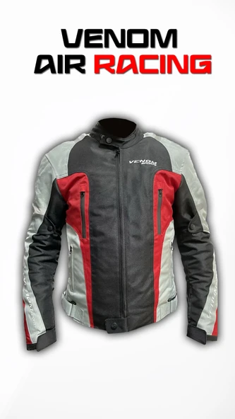 VENOM AIR RACING KIRMIZI GRİ 4 MEVSİM MOTOSİKLET MONTU ürün görseli 1