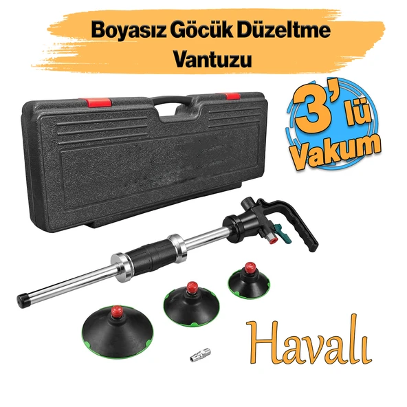 Havalı Boyasız Kaporta Göçük Düzeltme Vantuz 1/4" 3 Çeşit Hava Çektirme Pnömatik Vakum 75-100-125 mm ürün görseli 1