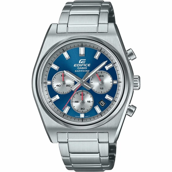 Casio EFB-730D-2AVUDF Edifice Quartz Çelik Gri Mavi Kadran 10 ATM 40 mm Erkek Kol Saati ürün görseli 1