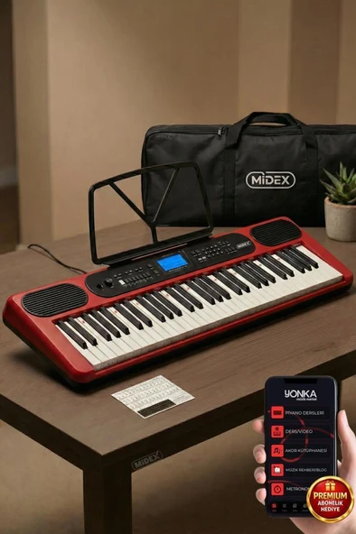 Midex PS-5200RD Pro Org 61 LED Işıklı Tuş Hassasiyetli Bluetooth Midi ürün görseli 1