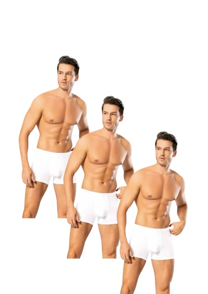 Looksense Erkek Dude 3Lü İnce Bel Lastikli Likralı Boxer 12003 ürün görseli 1