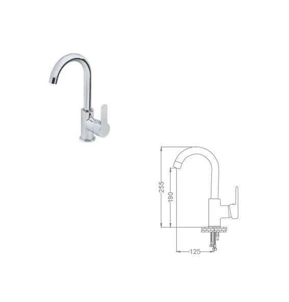 POLİSU KRİSTAL MİX KUĞU LAVABO BATARYASI ürün görseli 1