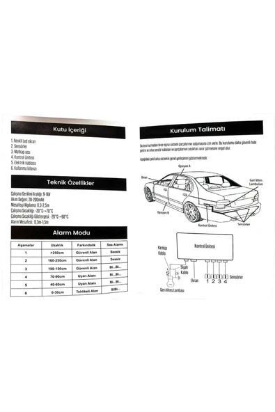 Autoware Renkli Lcd Ekranlı Sesli Park Sensörü - Resim 4