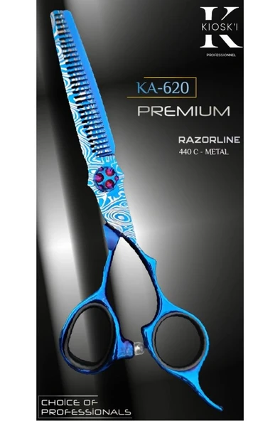 Kioski Profesyonel Premium Lüks Ara (Efile) Makas 440-C 6 Numara KA-620 ürün görseli 1