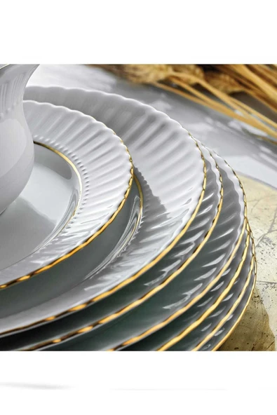 Kütahya Porselen Sedefli 17 cm Düz Pasta , Tatlı Tabak 6 Adet ürün görseli 1