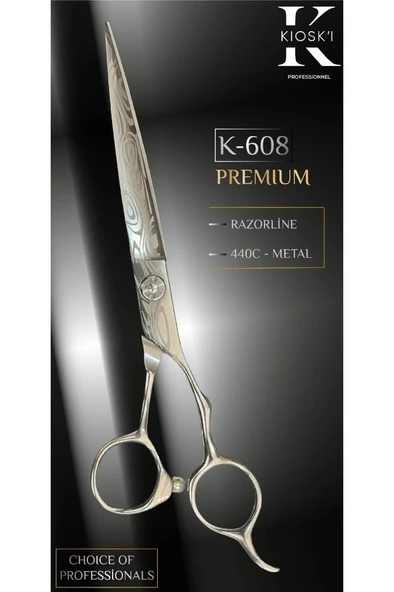 Kioski Profesyonel Premium Lüks Makas 440-C 6,5 Numara K-608 ürün görseli 1