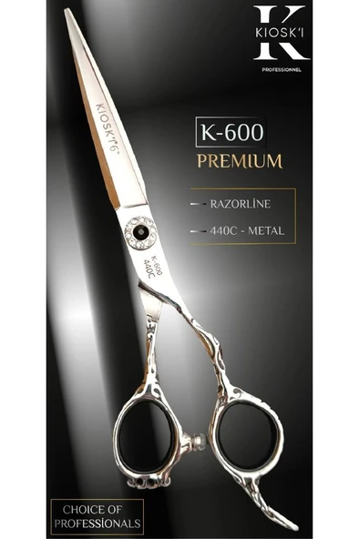 Kioski Profesyonel Premium Lüks Makas 440-C 6 Numara K-600 ürün görseli 1