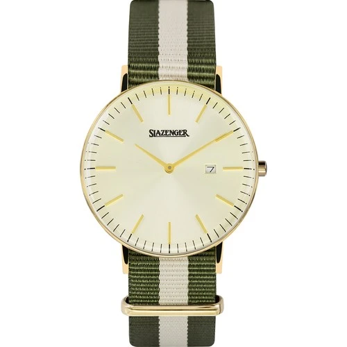 Slazenger SL.09.1980.1.01 40 mm Yeşil\Beyaz Kumaş Kordonlu Erkek Kol Saati ürün görseli 1