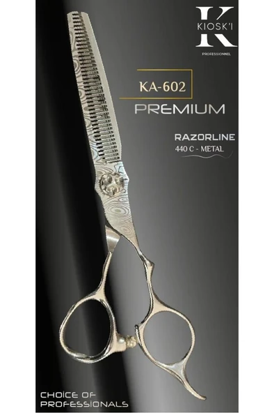 Kioski Profesyonel Premium Lüks Ara (Efile) Makas 440-C 6 Numara KA-602 ürün görseli 1