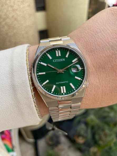 Citizen Tsuyosa NJ0150-81X 40 mm Çelik Yeşil Kadran Erkek Kol Saati ürün görseli 1