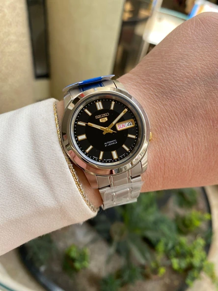Seiko 5 Japan SNKK17J1 Çelik 39 mm Gri Otomatik Siyah Kadran 5 ATM Erkek Kol Saati ürün görseli 1