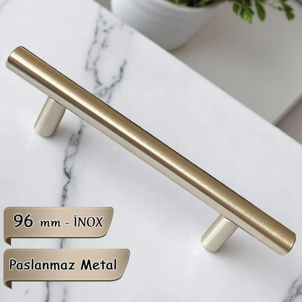 Boy Kulp İnox 96 mm Kulp Mobilya Mutfak Dolabı Çekmece Dolap Kapak Kulpu Kulbu Metal Kulpları ürün görseli 1