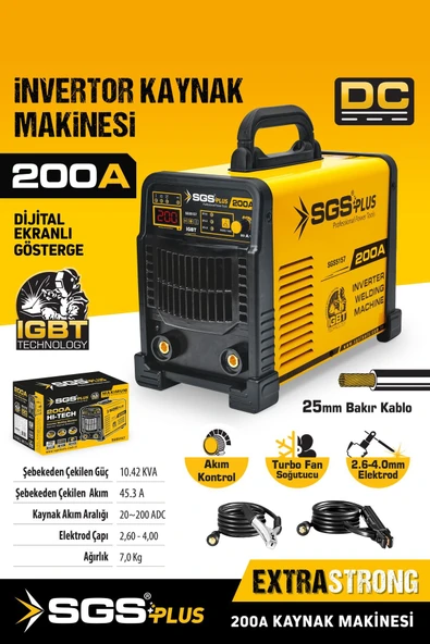 SGS5157 İNVERTÖR KAYNAK MAKİNASI 200 AMPER AKIM KORUMALI ürün görseli 1
