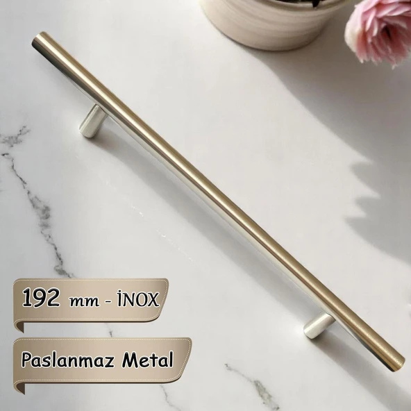 Boy Kulp İnox 192 mm Kulp Mobilya Mutfak Dolabı Çekmece Dolap Kapak Kulpu Kulbu Metal Kulpları ürün görseli 1