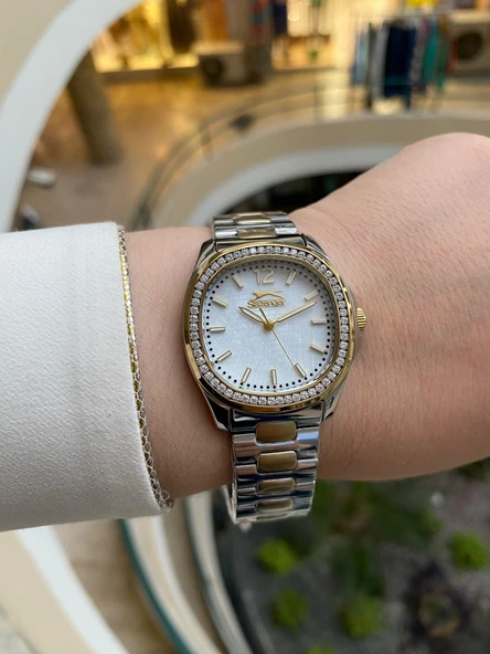 Slazenger SL.09.2238.3.03 Quartz Çelik Altın/Gri 36 mm Kadın Kol Saati ürün görseli 1