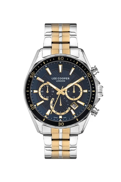 Lee Cooper Lc07256.291 Quartz Çelik Altın/Gri Lacivert Kadran 44 mm Erkek Kol Saati ürün görseli 1