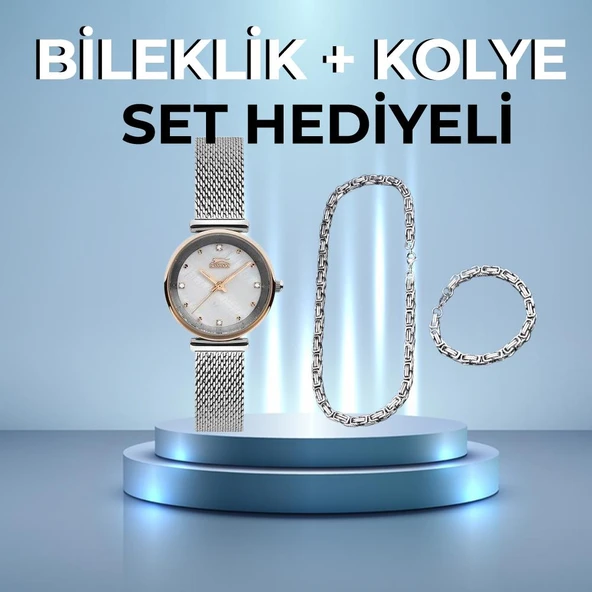 Slazenger SL.09.1821.2.02 30 mm Hasır Sedef Kadran Kadın Kol Saati ürün görseli 1