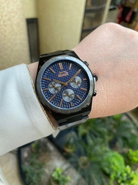 Slazenger SL.09.2137.2.03 Çelik Siyah 44 mm Erkek Kol Saati ürün görseli 1
