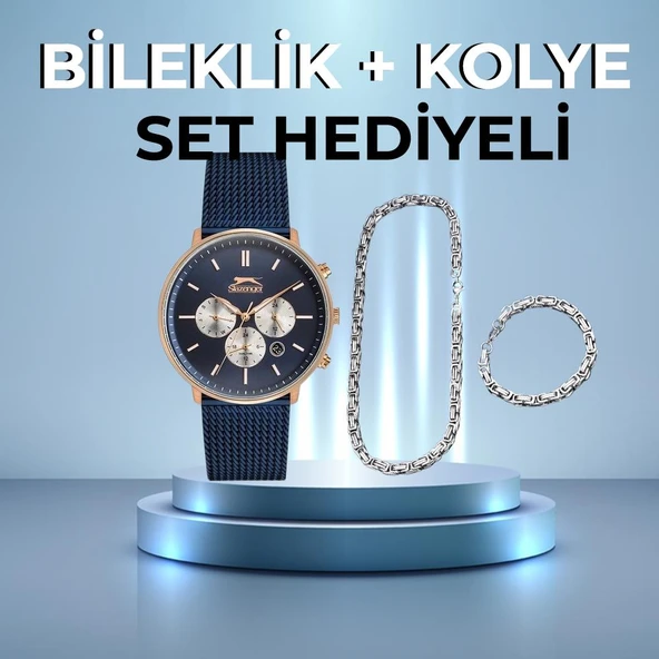 Slazenger Sl.09.1832.2.02 43 mm Lacivert Hasır Kordonlu Erkek Kol Saati AYNI GÜN KARGO ürün görseli 1