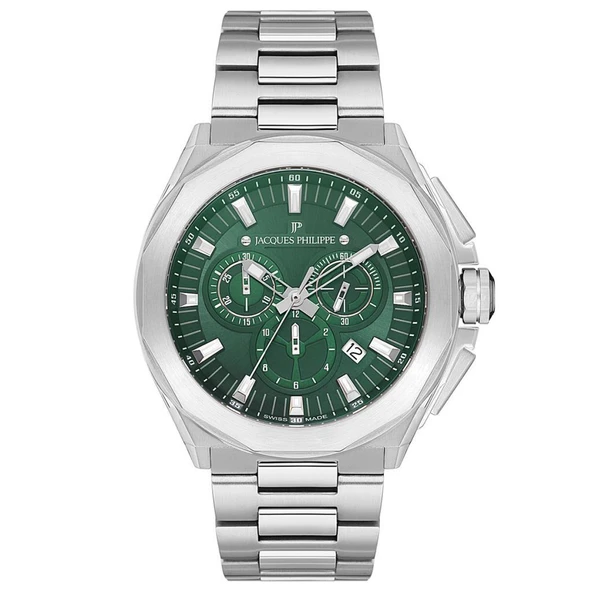 Jacques Philippe JPQGC3013X6 45 mm Metalik Gri Çelik Kodon Erkek Kol Saati ürün görseli 1