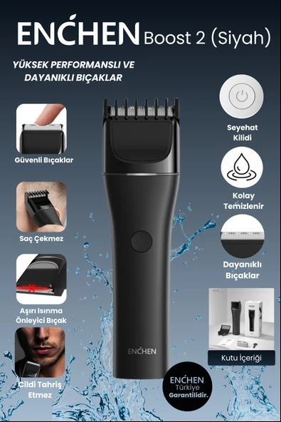 Enchen Boost 2 Siyah Taşınabilir Şarjlı Saç Kesim Makinesi ürün görseli 1